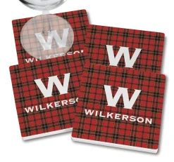 Red-Black Buffalo Plaid Coasters