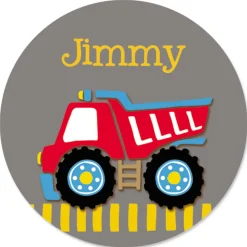 Red Dump Truck Personalized Stickers
