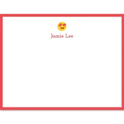 Red Heart Eye Emoji Correspondence Cards