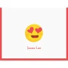 Red Heart Eye Emoji Note Cards