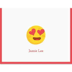 Red Heart Eye Emoji Note Cards