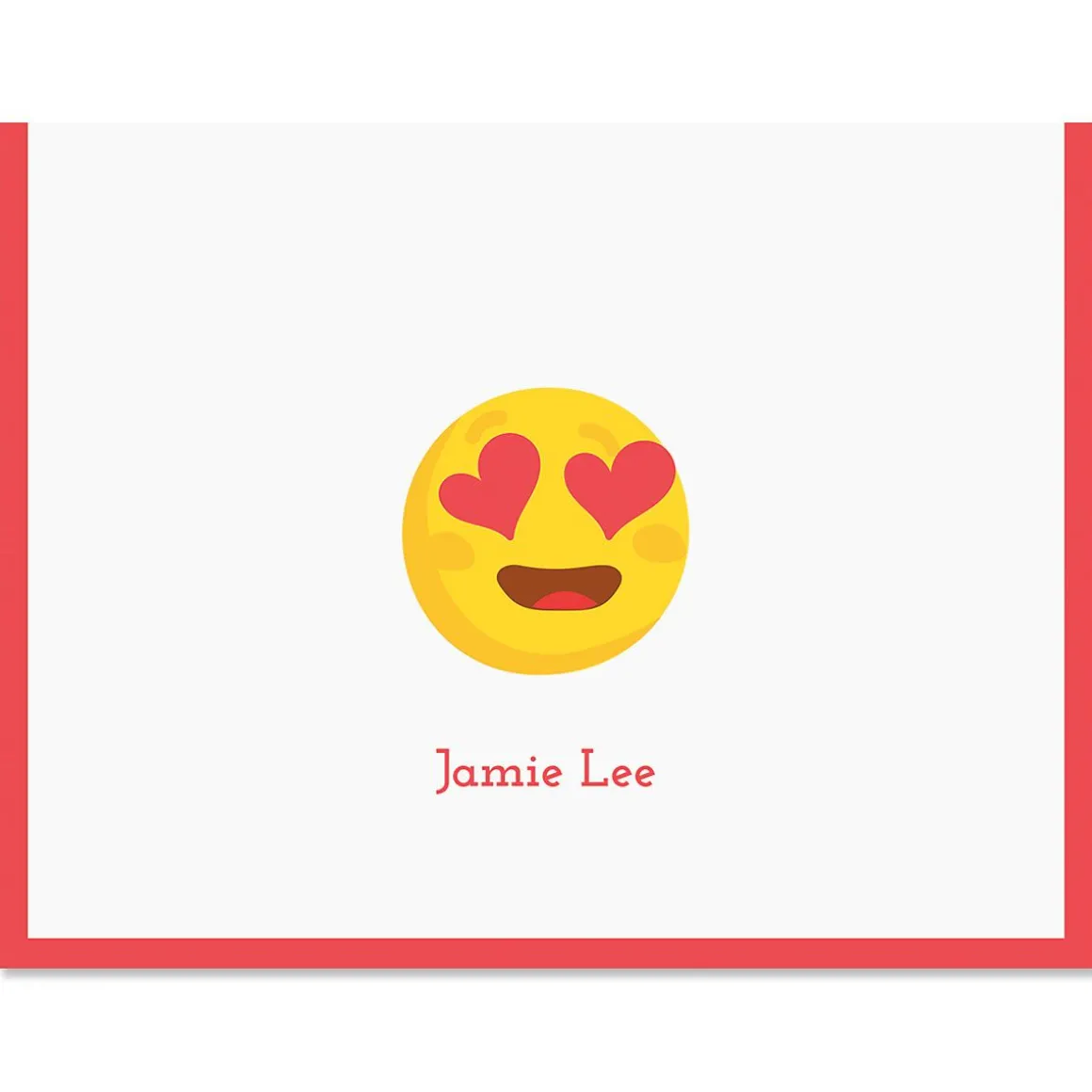 Red Heart Eye Emoji Note Cards