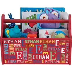 Red Personalized Initial and Name Toy Caddy