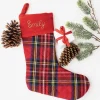 Red Plaid Quilted Personalized Stocking