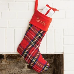 Red Plaid Quilted Personalized Stocking