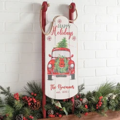 Red Truck Personalized Sled Decor