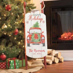 Red Truck Personalized Sled Decor