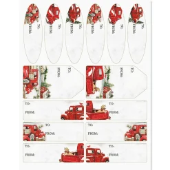 Red Truck & Snowmen Jumbo Rolled Gift Wrap