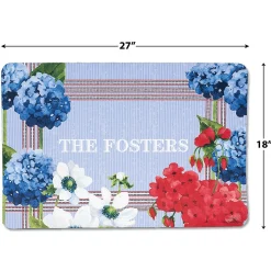 Red, White & Blooms Personalized Doormat