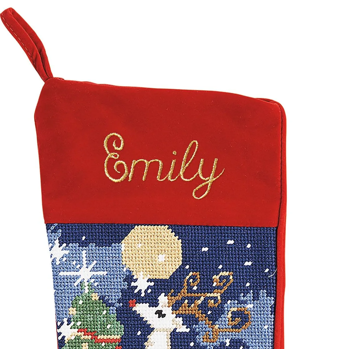 Reindeer Heirloom Needlepoint Personalized Christmas Stocking