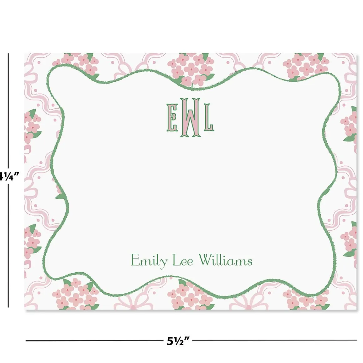 Ribbon Quatrefoil Personalized Correspondence Cards