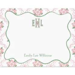 Ribbon Quatrefoil Personalized Correspondence Cards