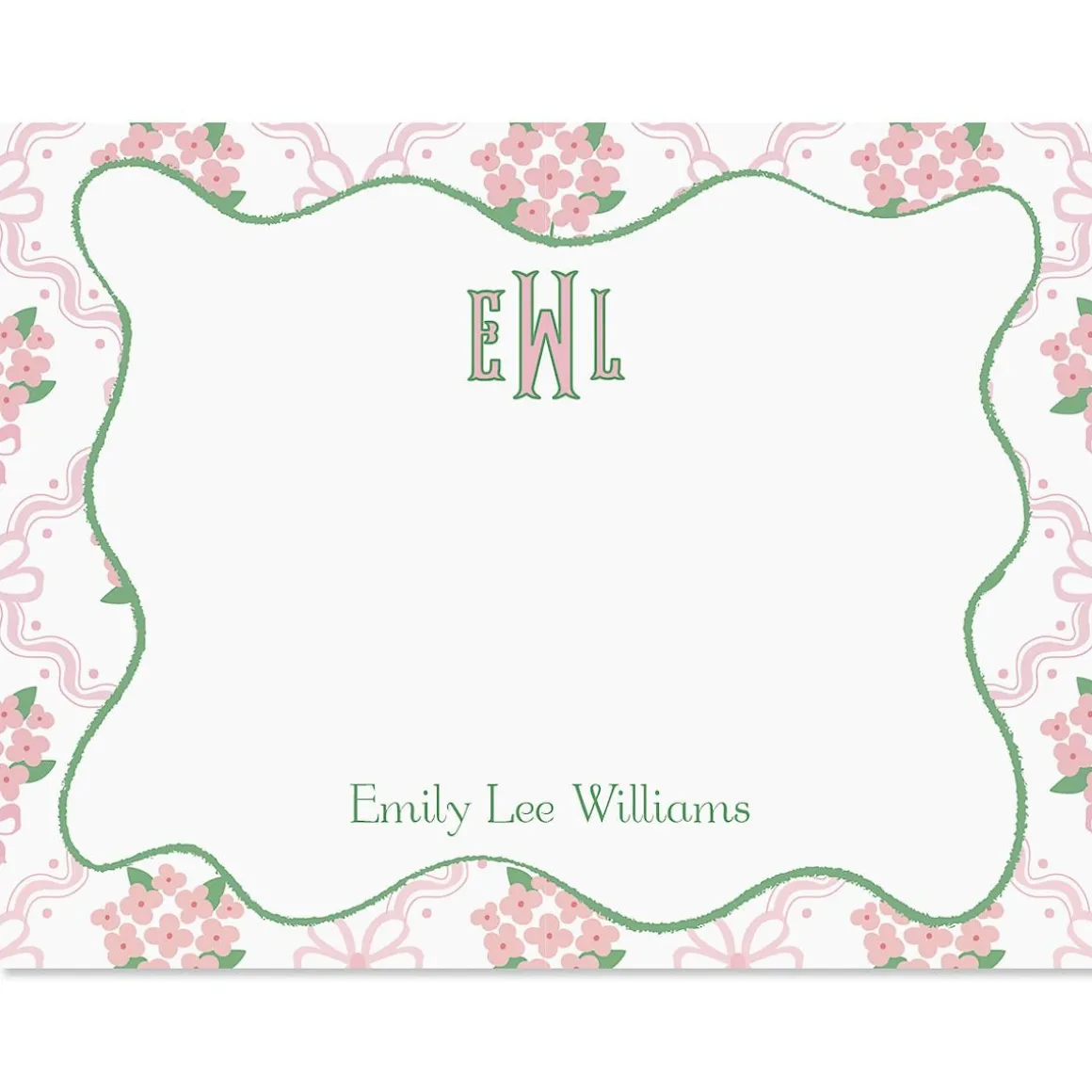 Ribbon Quatrefoil Personalized Correspondence Cards