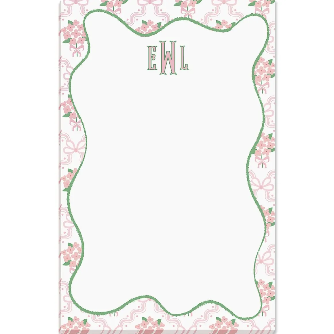 Ribbon Quatrefoil Personalized Notepads