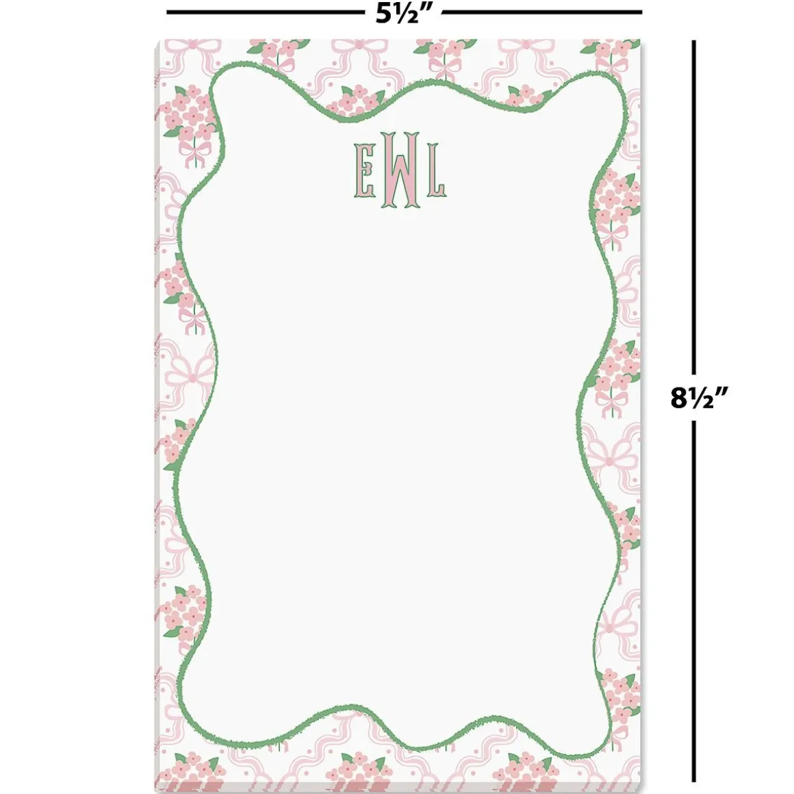 Ribbon Quatrefoil Personalized Notepads