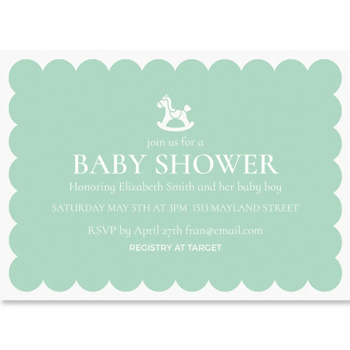 Rocking Horse Personalized Shower Invitation