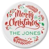 Round Merry Christmas Ceramic Ornament