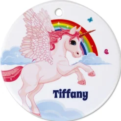 Round Unicorn Ceramic Ornament