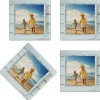 Rustic Blue Shiplap Frame Photo Coasters