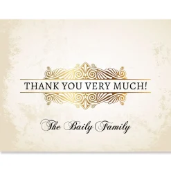 Rustic Gold Personalized Thank You Cards