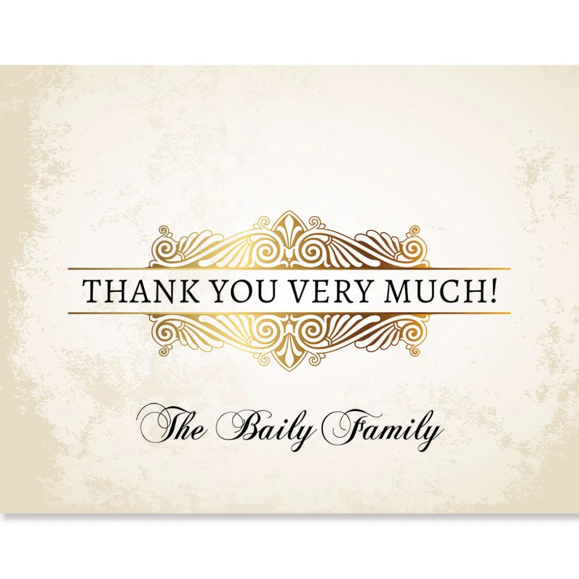 Rustic Gold Personalized Thank You Cards