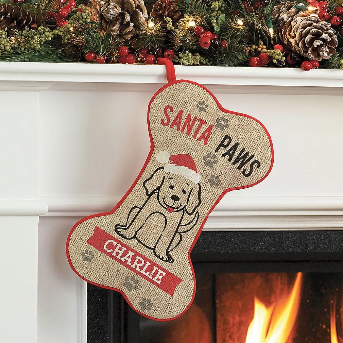 Santa Paws Personalized Christmas Stocking