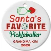 Santa's Favorite Pickle-Baller Personalized Christmas Ornament