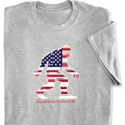 Sasquatch Outline Grey Adult T-Shirt
