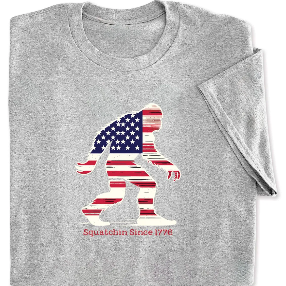 Sasquatch Outline Grey Adult T-Shirt
