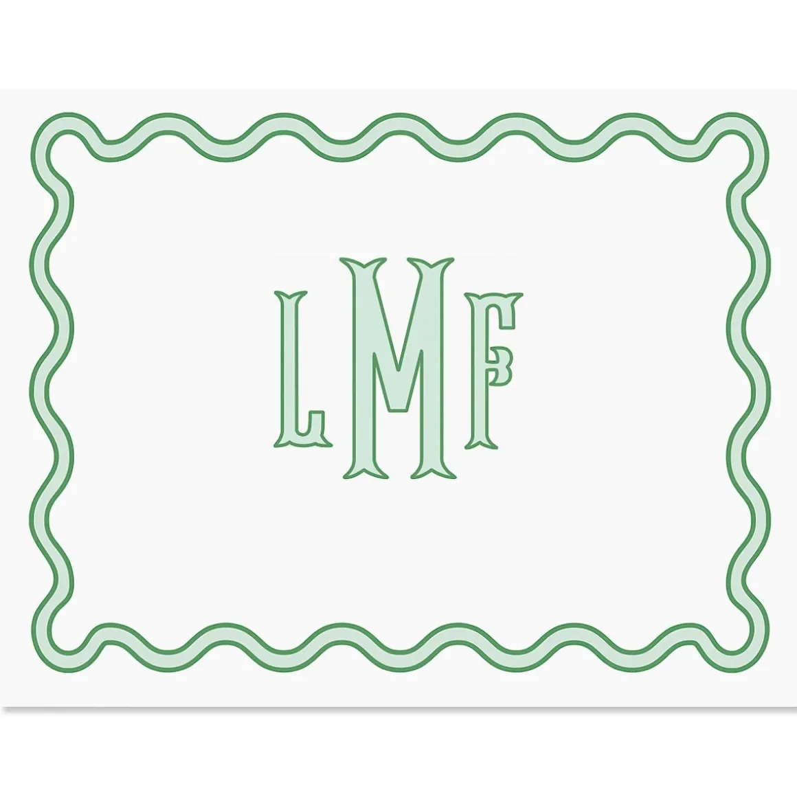 Scalloped Monogram Note Cards