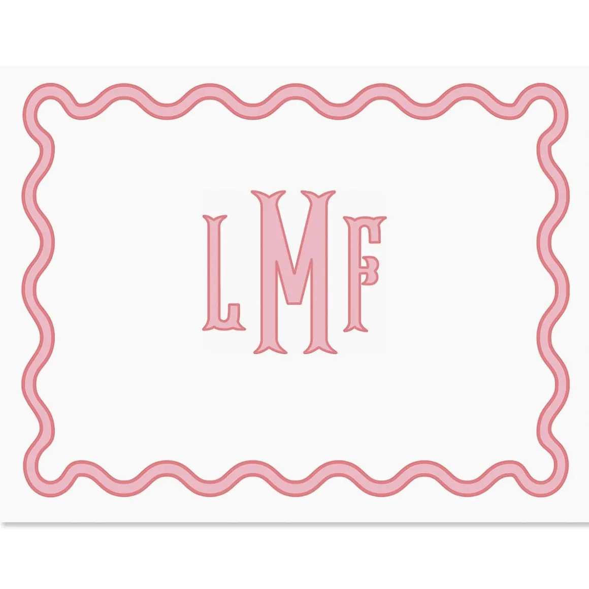 Scalloped Monogram Note Cards