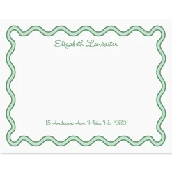 Scalloped Personalized Correspondence Cards