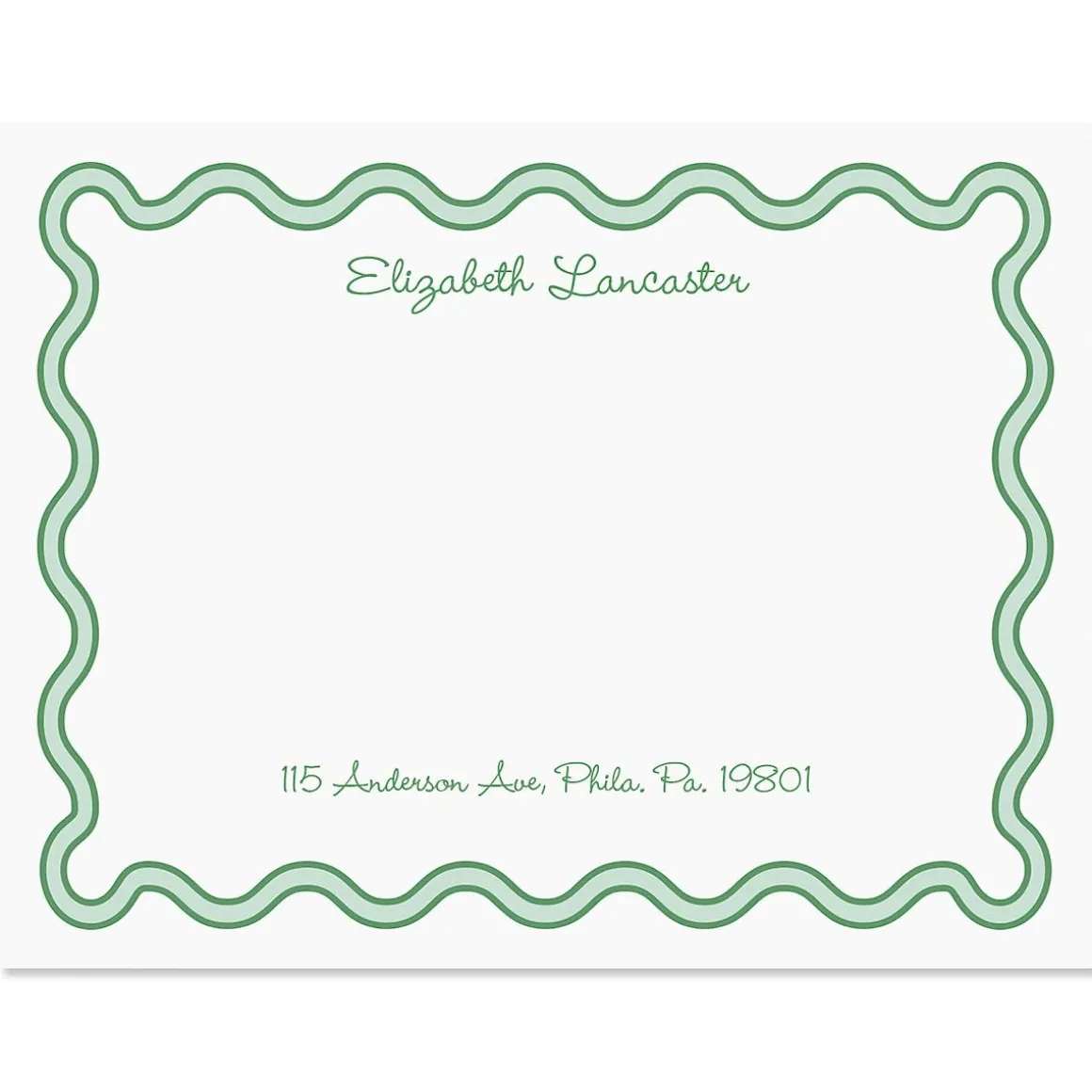 Scalloped Personalized Correspondence Cards