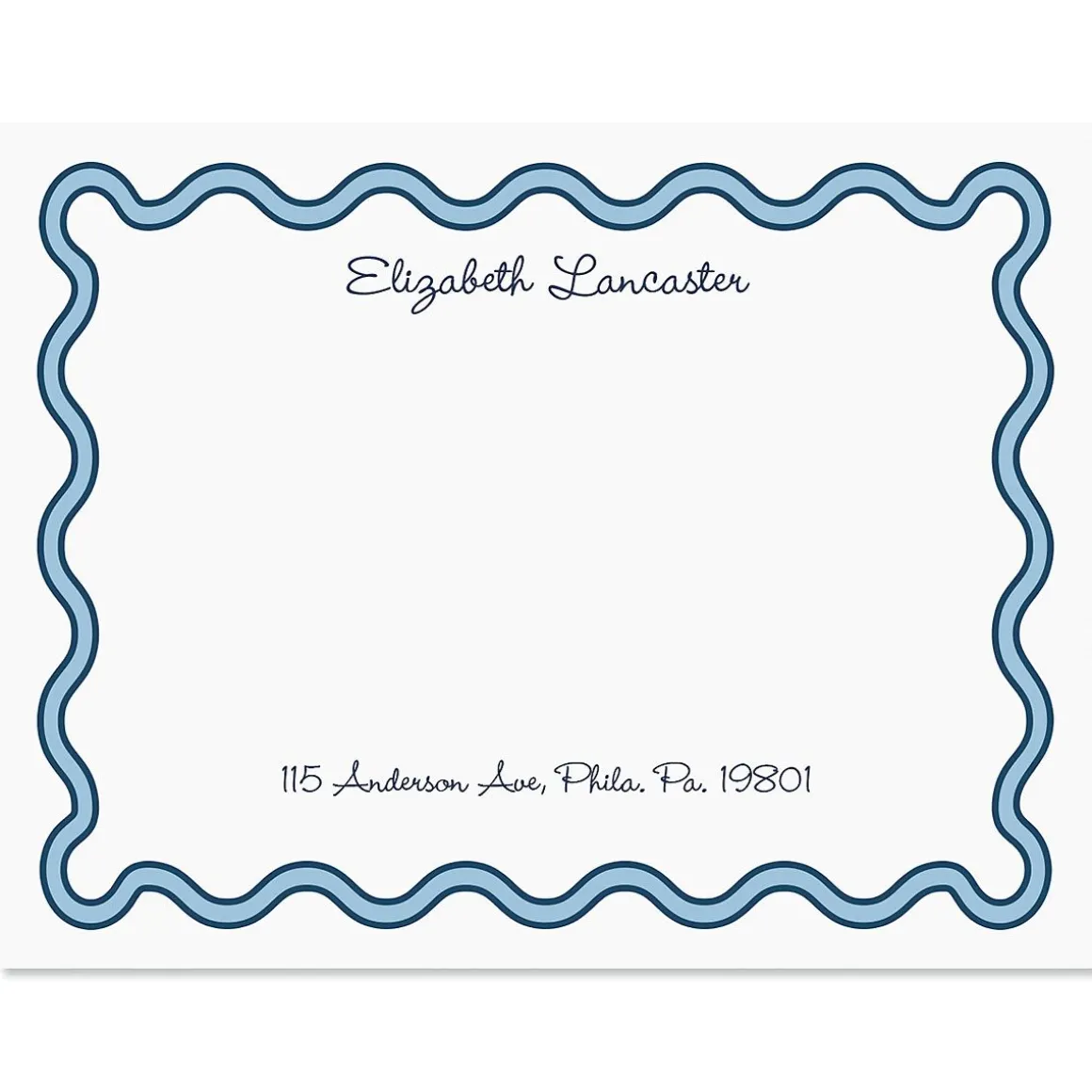 Scalloped Personalized Correspondence Cards