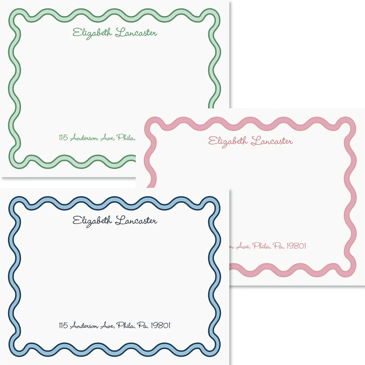 Scalloped Personalized Correspondence Cards