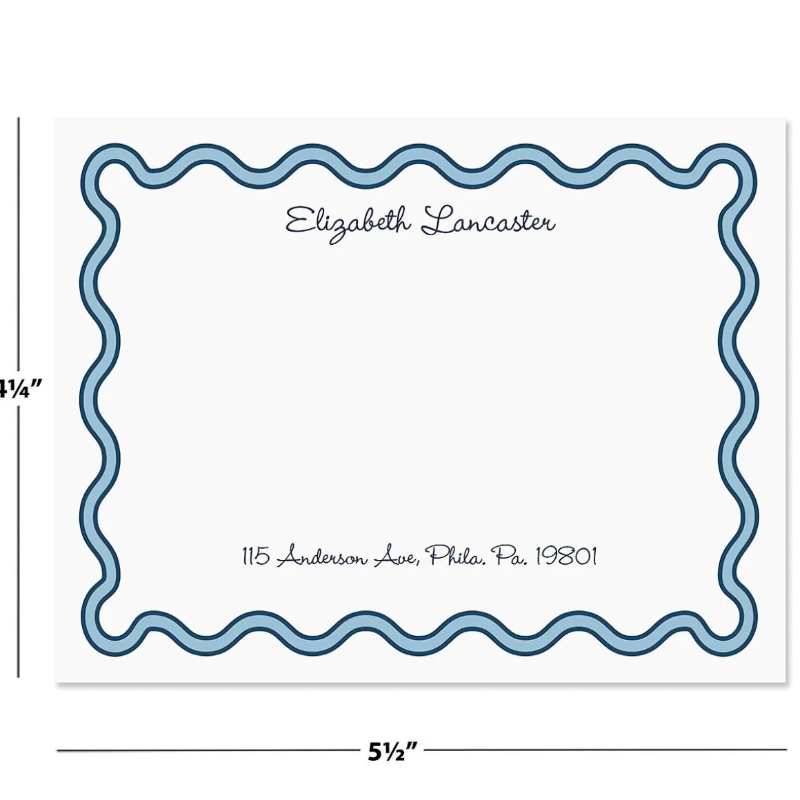 Scalloped Personalized Correspondence Cards