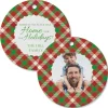 Scallop Plaid Photo Ornament