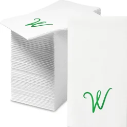 Script Initial Foil Stamped Disposable Hand Towels