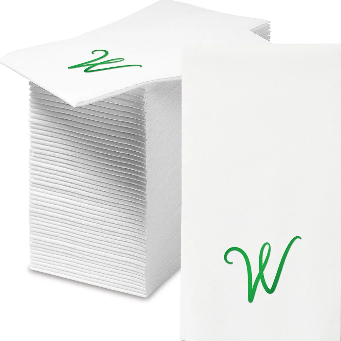 Script Initial Foil Stamped Disposable Hand Towels