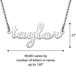 Script Lowercase Name Sterling Silver Necklace
