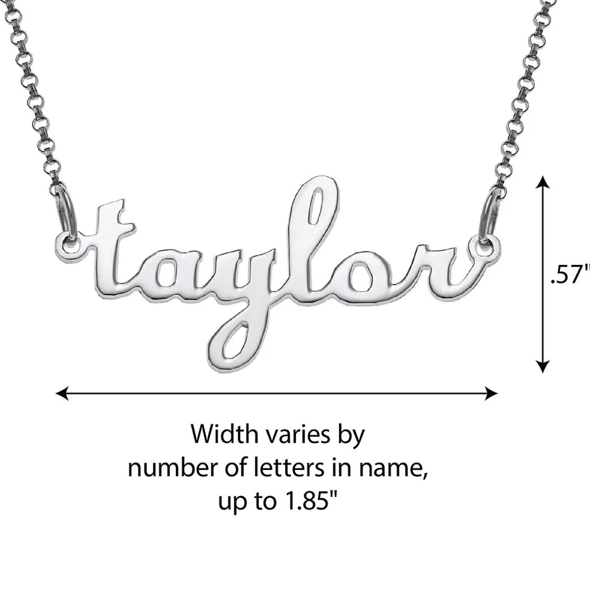 Script Lowercase Name Sterling Silver Necklace