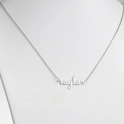 Script Lowercase Name Sterling Silver Necklace
