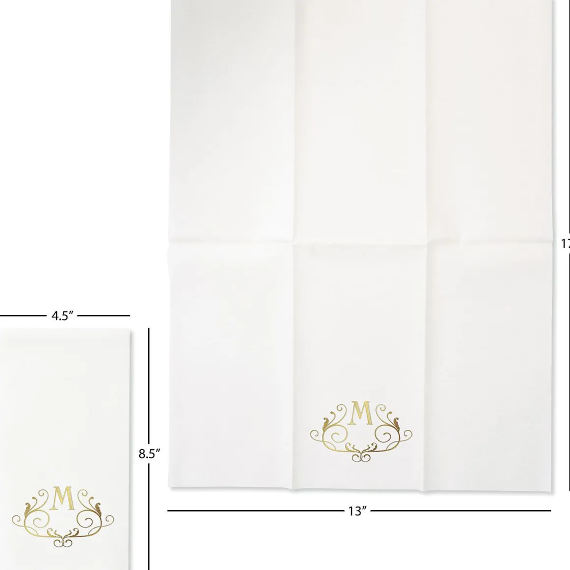 Scroll Initial Foil Stamped Disposable Hand Towels