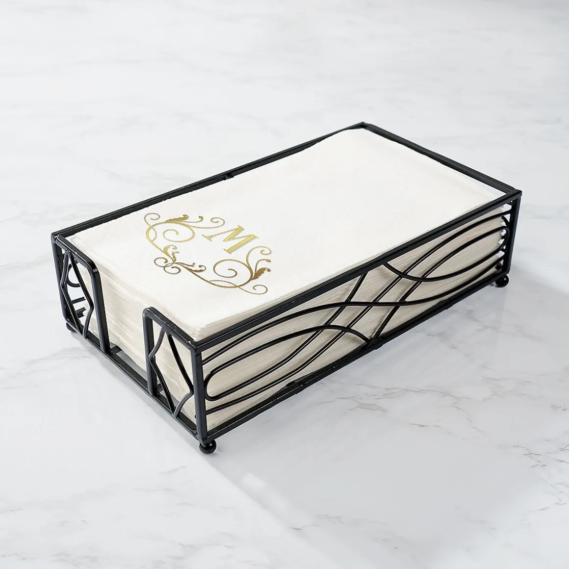 Scroll Initial Foil Stamped Disposable Hand Towels