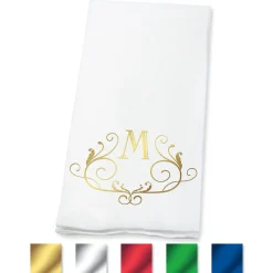 Scroll Initial Foil Stamped Disposable Hand Towels