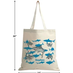 Sharks Personalized Canvas Tote