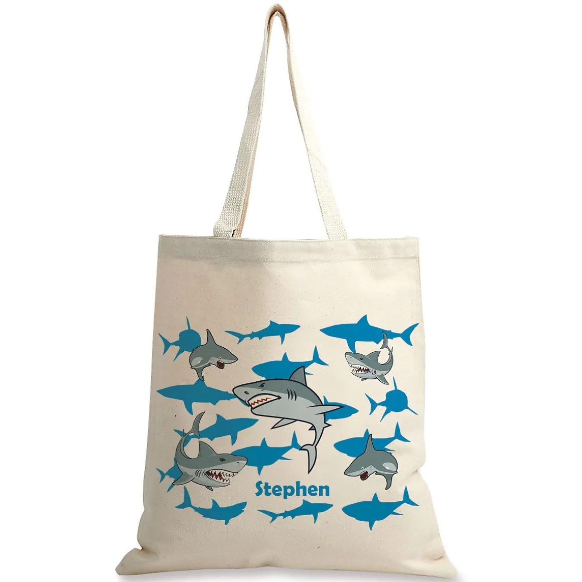 Sharks Personalized Canvas Tote