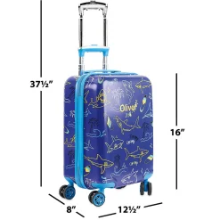 Sharks Personalized Hard Shell Rolling Luggage for Kids