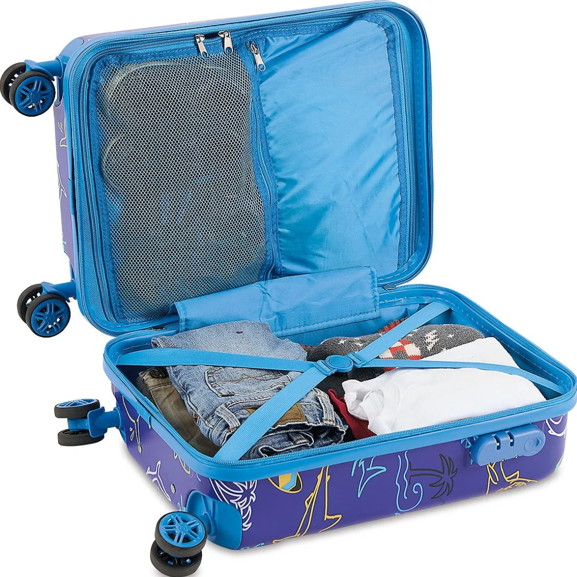Sharks Personalized Hard Shell Rolling Luggage for Kids