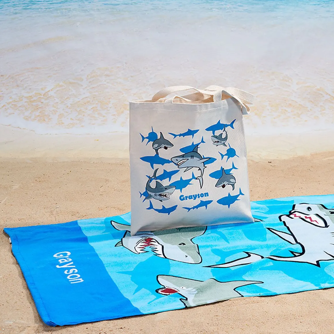 Sharks Personalized Towel